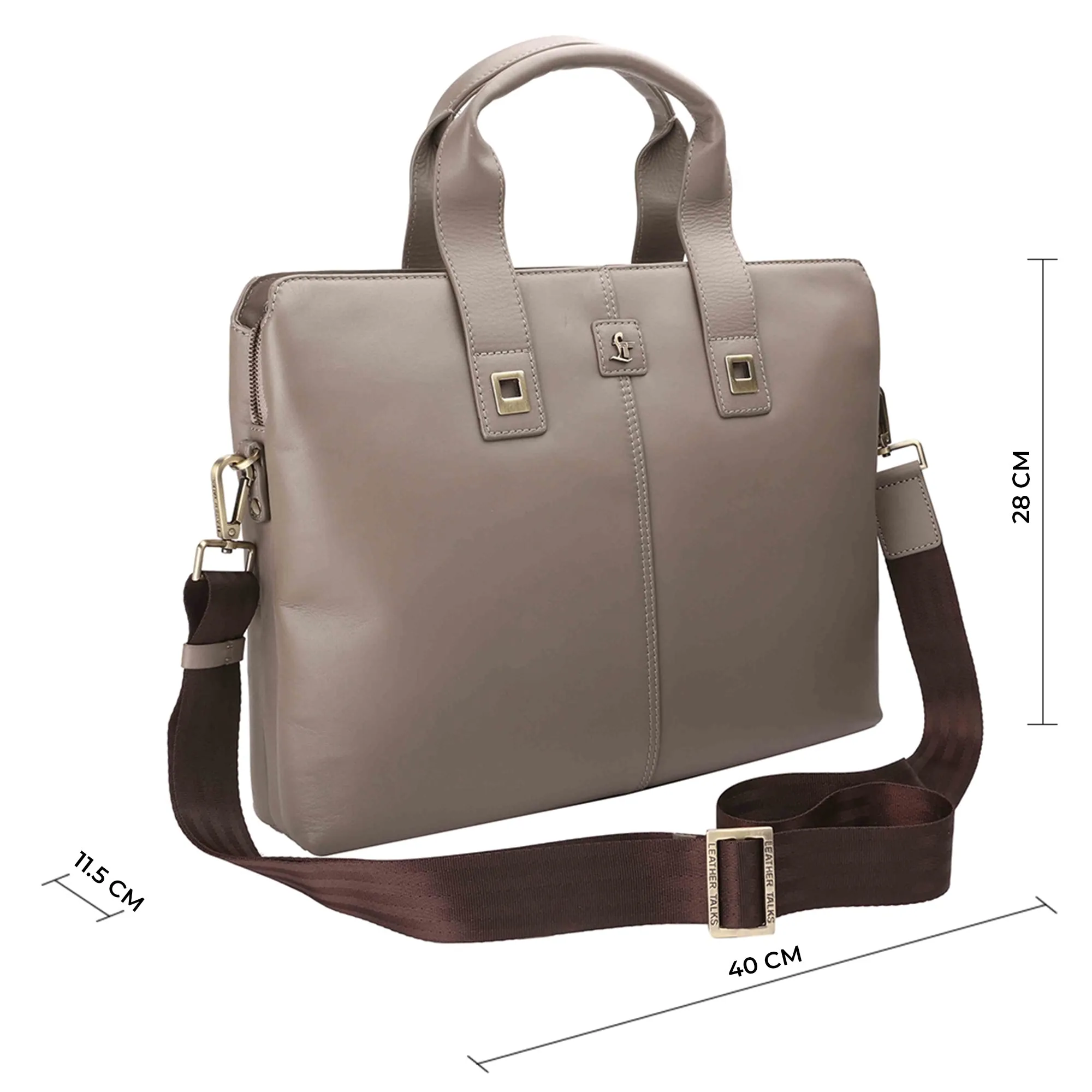 Ready to Ship Luxury Corporate Gift | Georgia Collection | Leather Laptop Bag | For Office Use | Colour - Beige