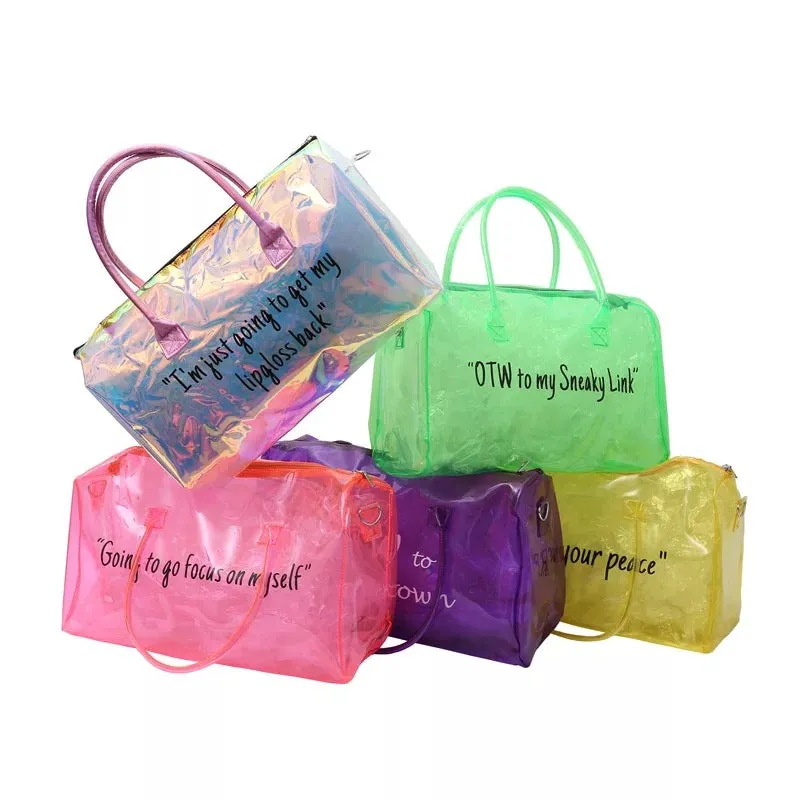 Spend the night spinnanight bags clear duffle travel bag