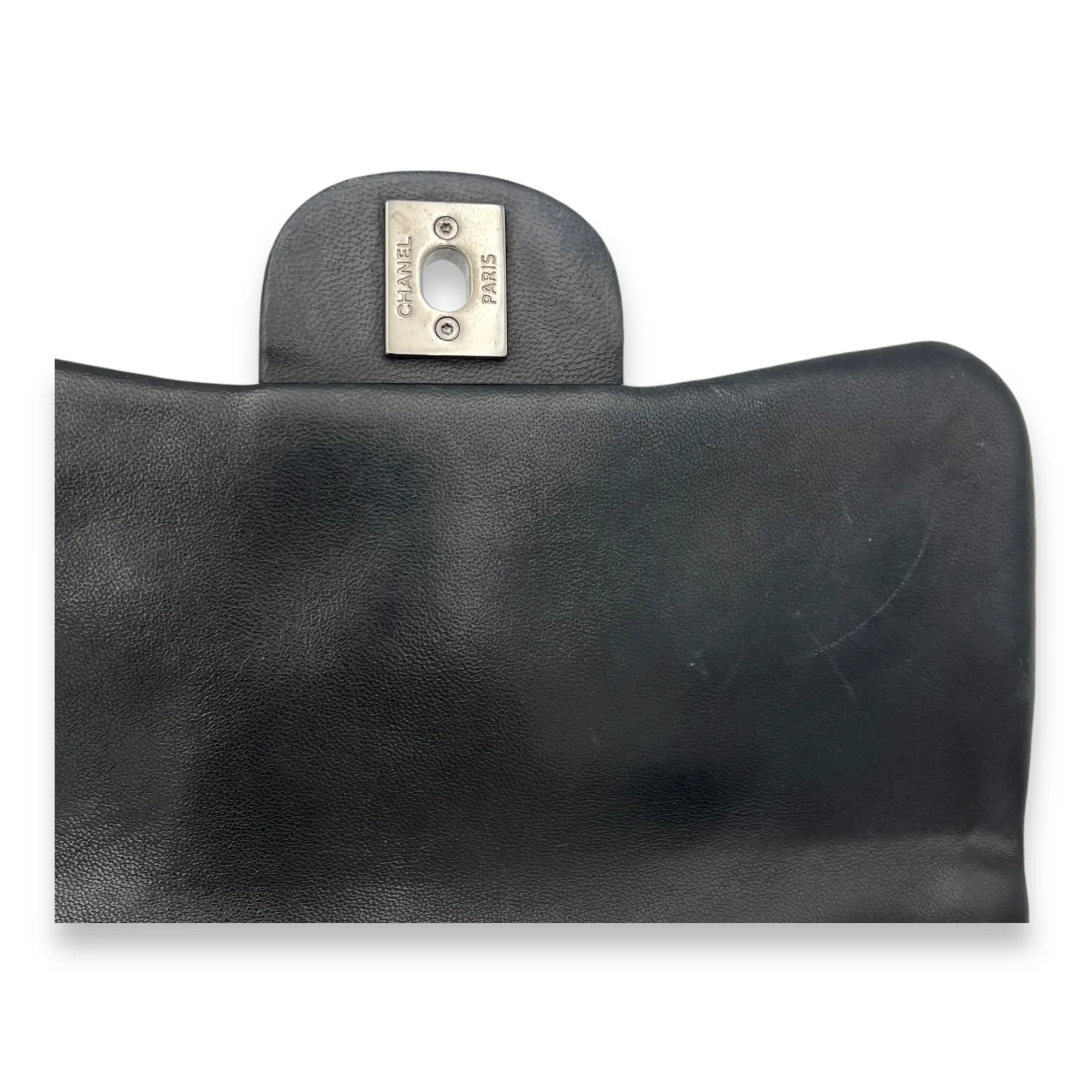 Square Bag Crossbody Bag Black in Lambskin, Silver hardware