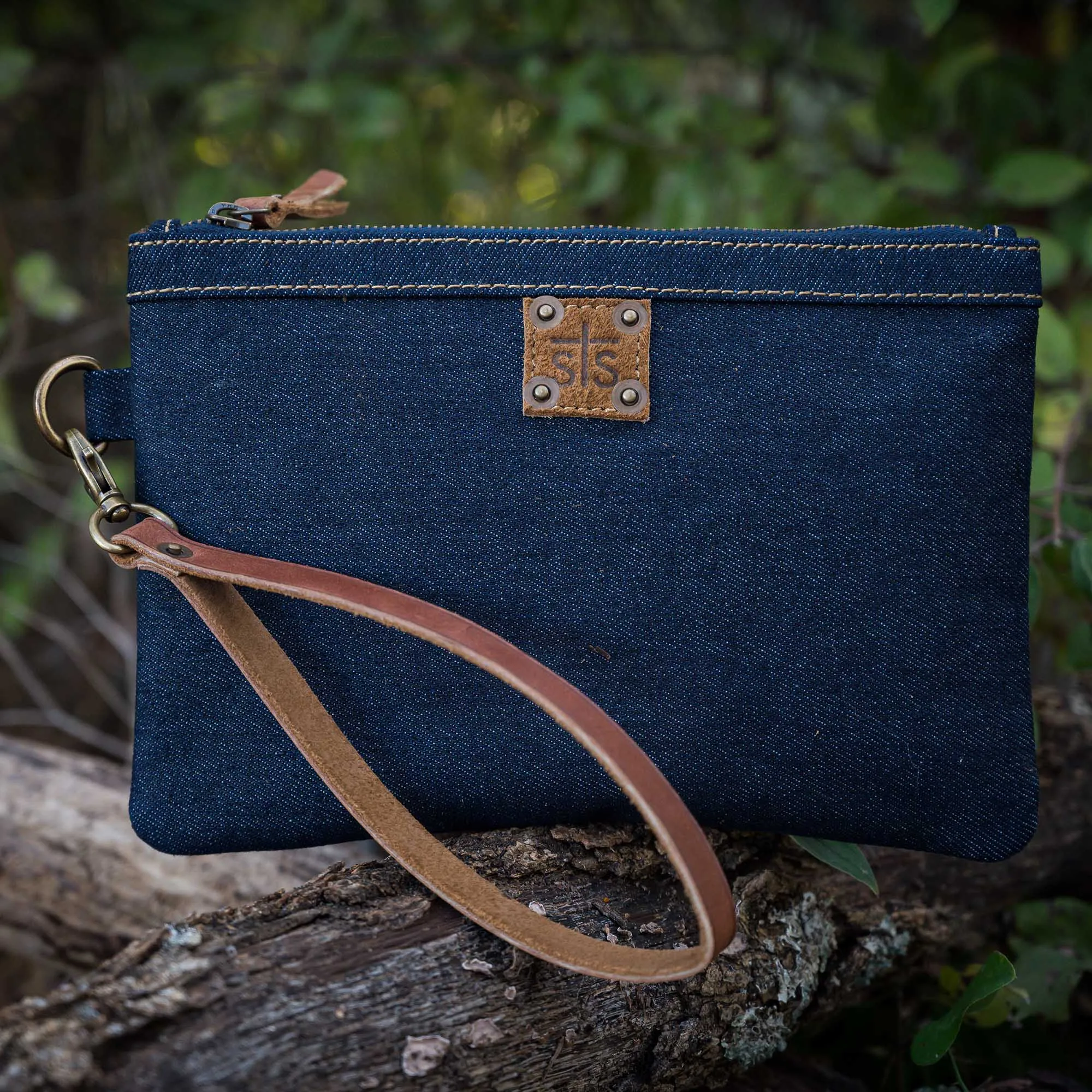 STS Blue Bayou Denim Wristlet