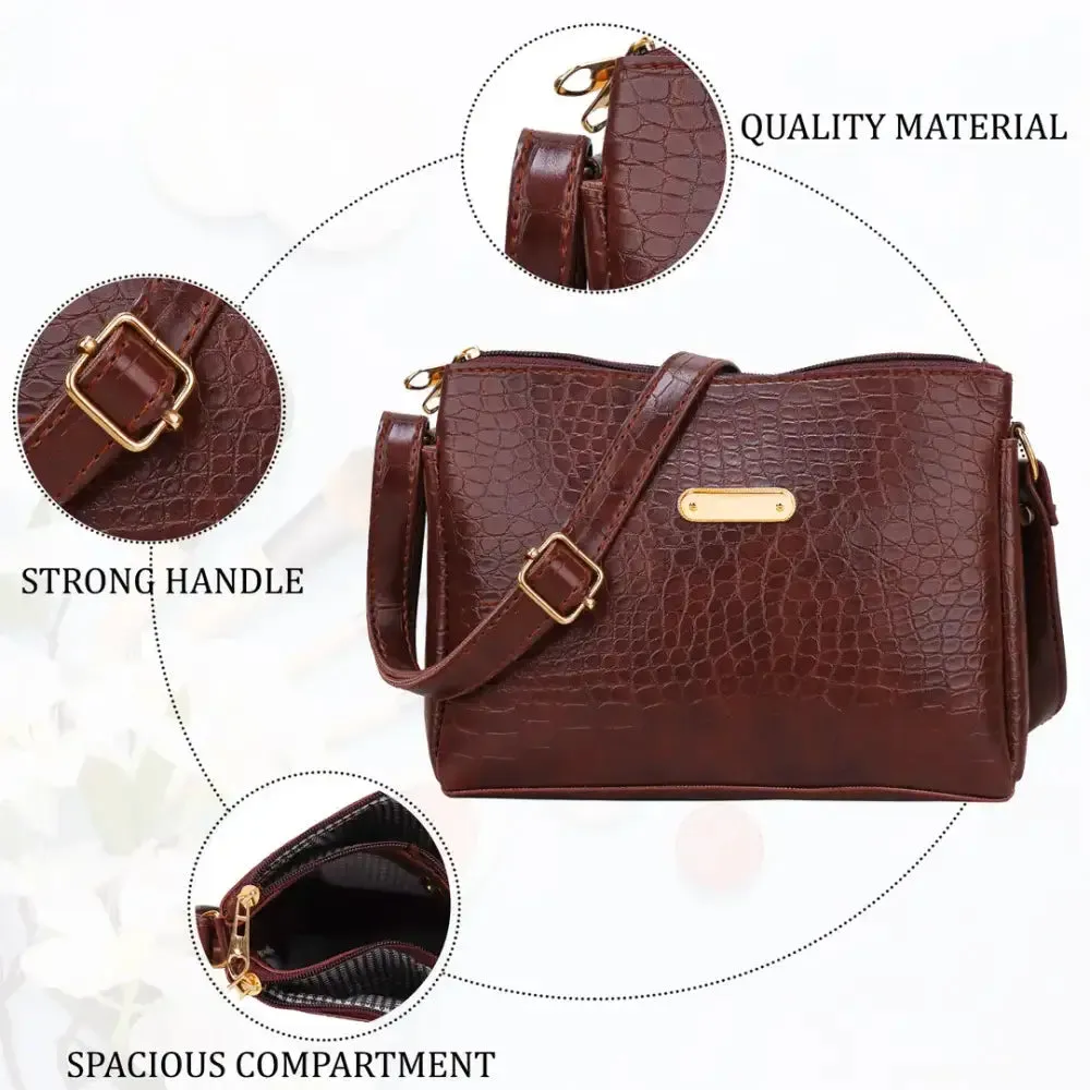 Stylish Brown Sling bag Crossbody bag for college girl women