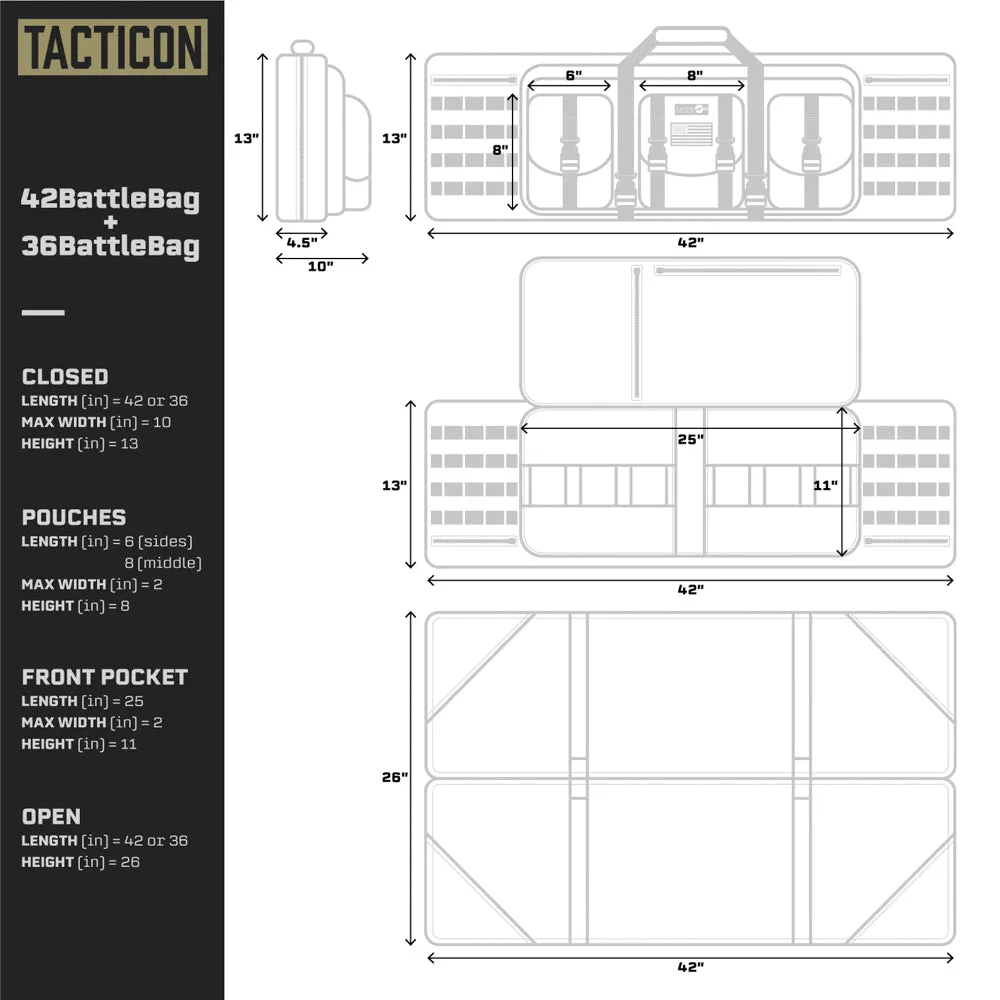 Tacticon Armament BattleBag Double Rifle Bag (36 inch & 42 inch) Gun Case