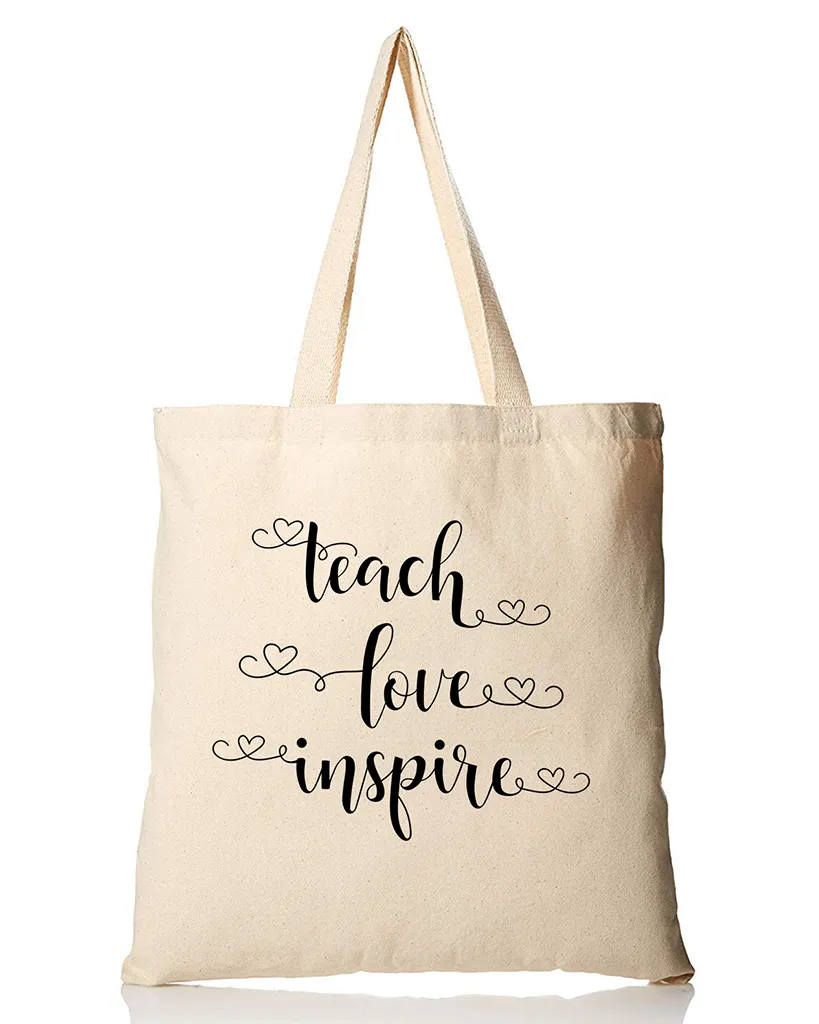 Teach Love Inspire Customizable Tote Bag - Teacher's Tote Bags