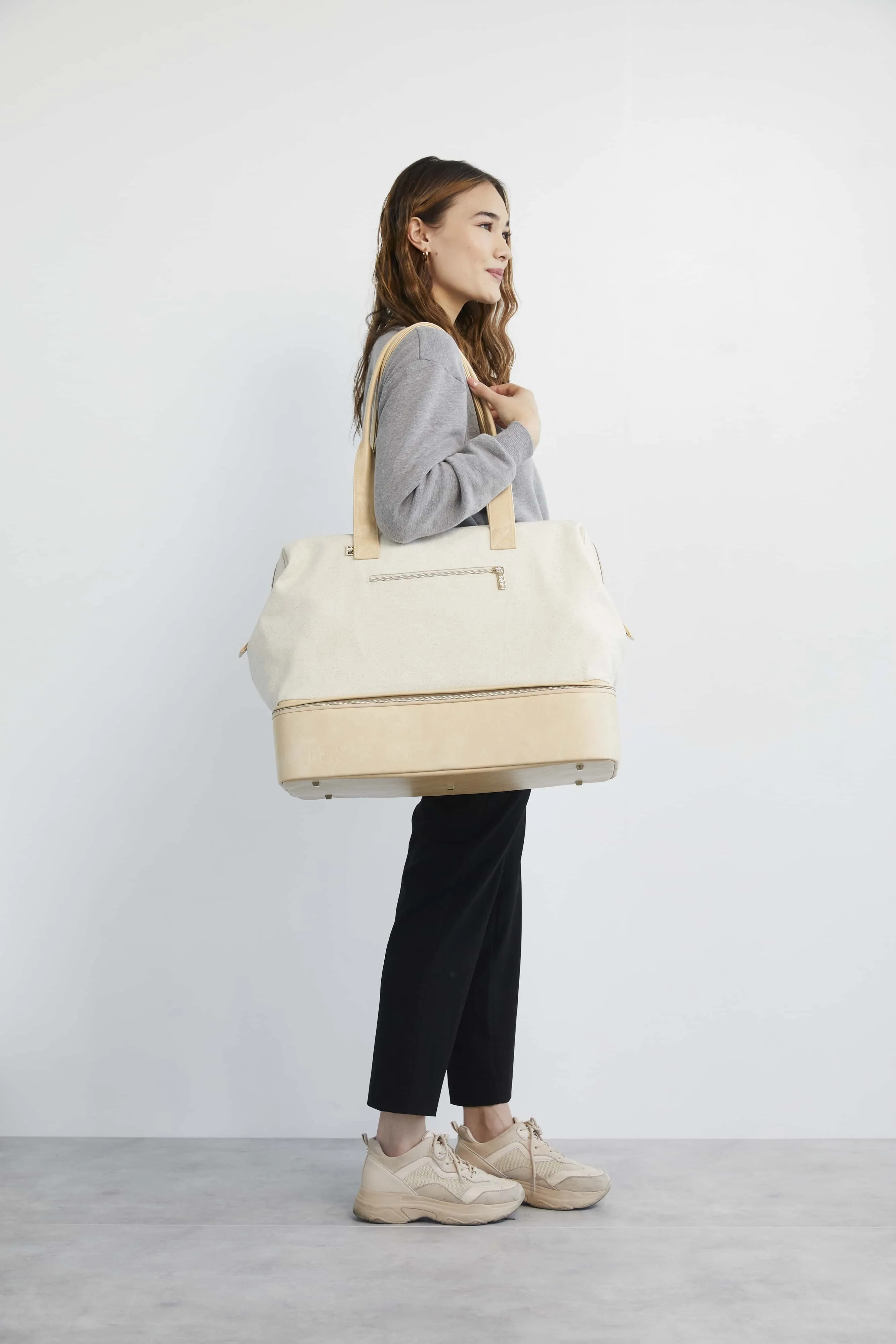 The Convertible Weekender in Beige