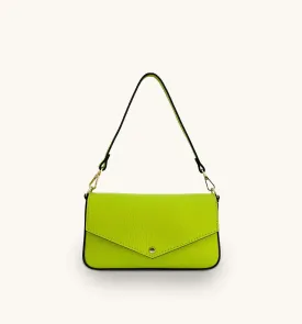 The Munro Lime Green Leather Shoulder Bag