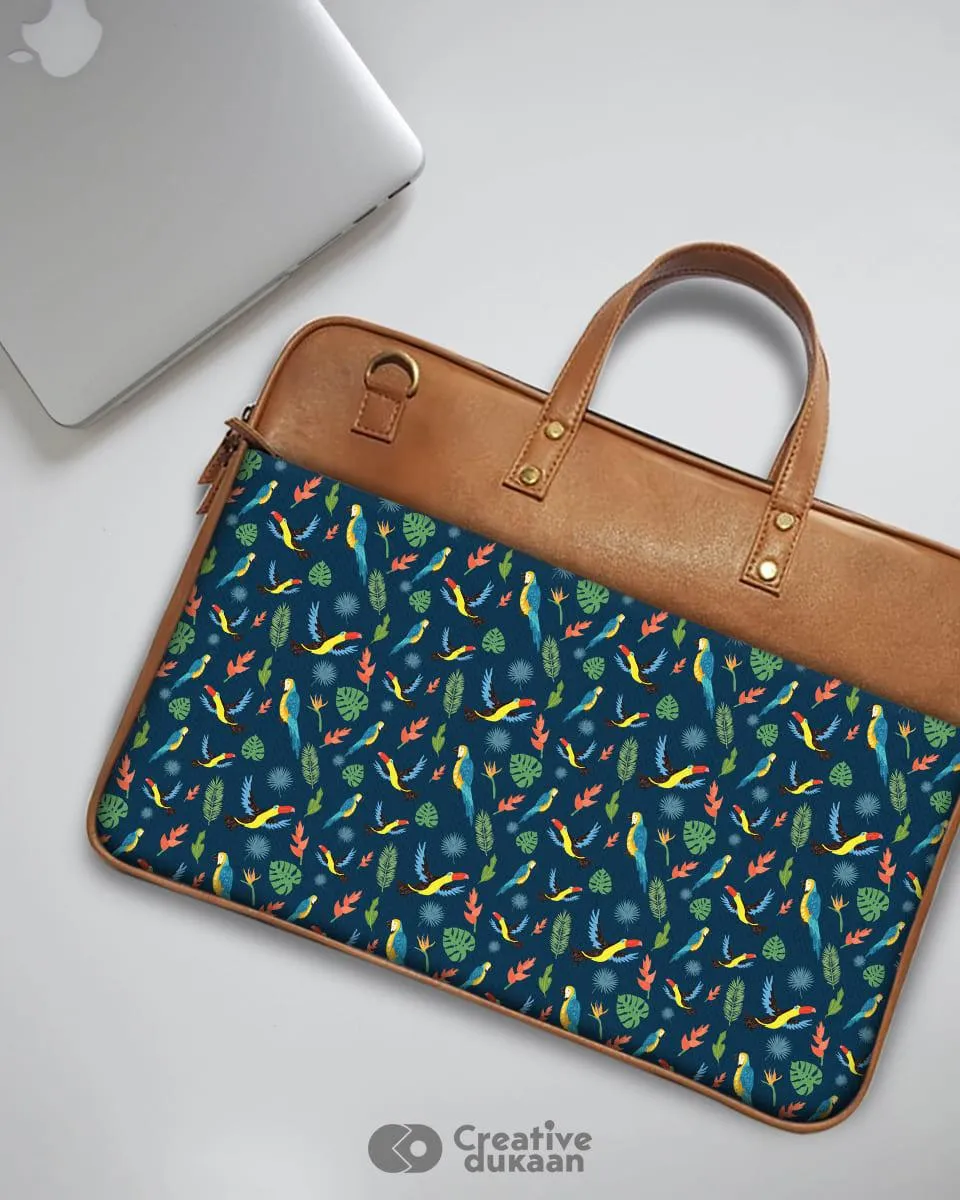 The Vegan Leather Laptop Bag - Night Sky