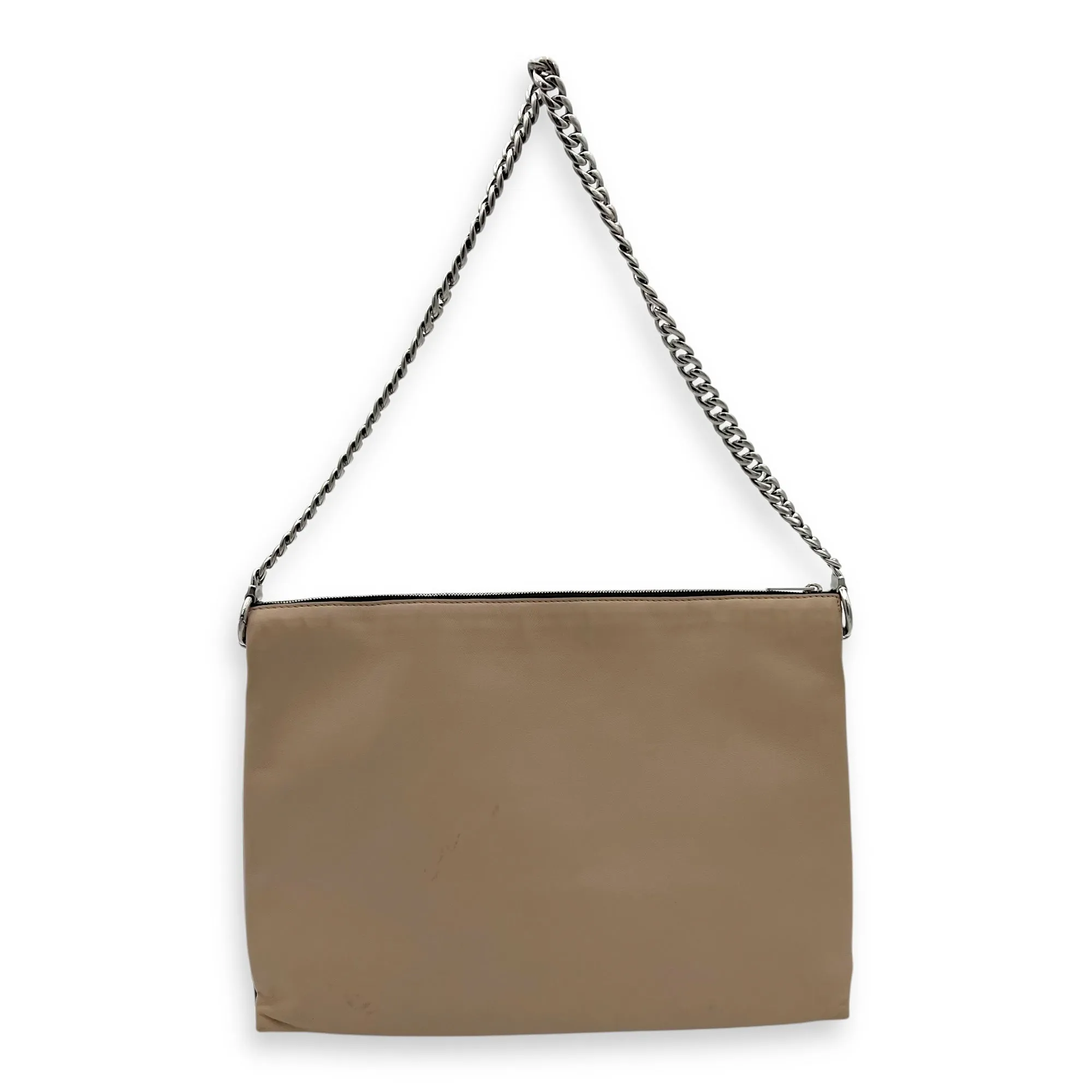 Trio Crossbody Bag Brown in Calfskin, Silver hardware