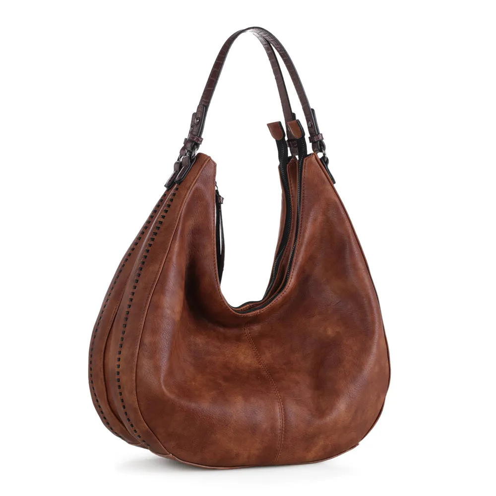 Vegan Leather Hobo Handbag