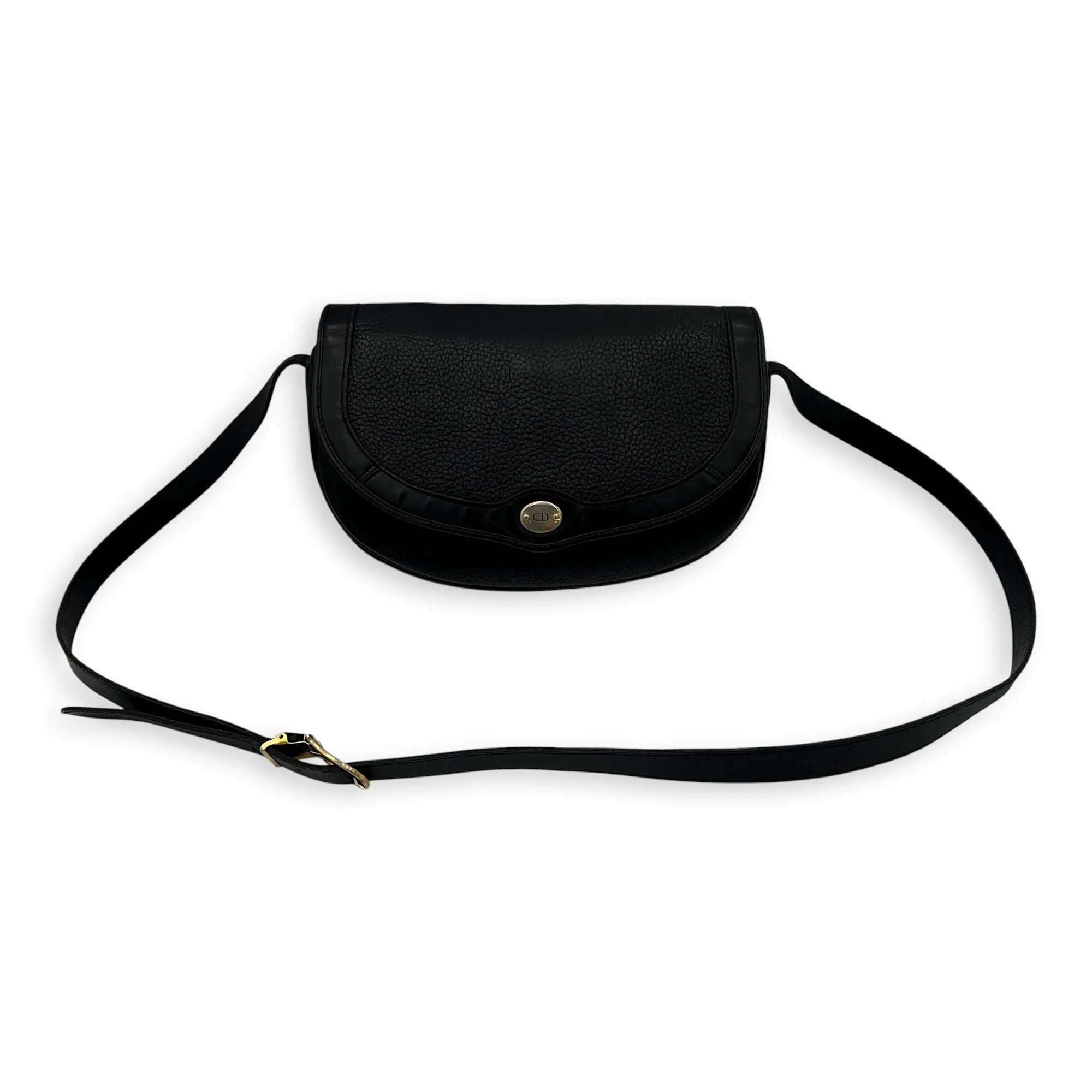 Vintage Crossbody Bag Black in Calfskin, Gold hardware