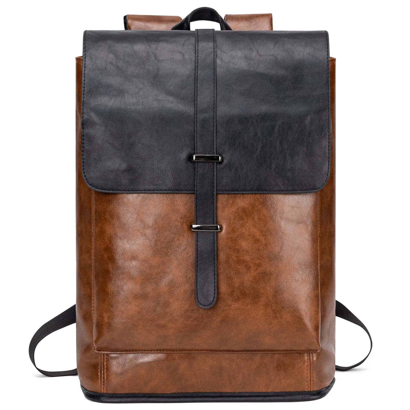 Vintage Faux Leather Laptop Backpack