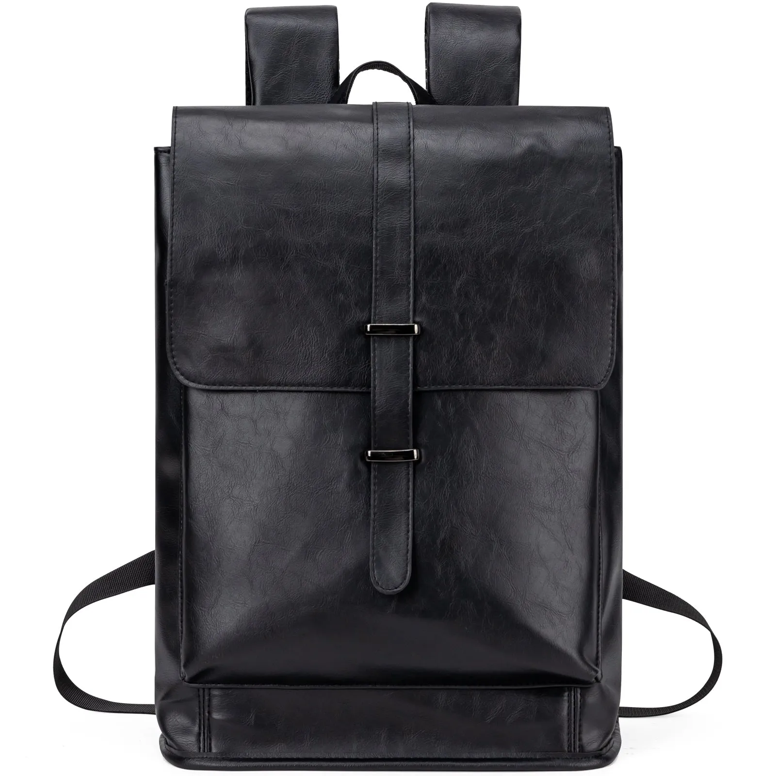 Vintage Faux Leather Laptop Backpack