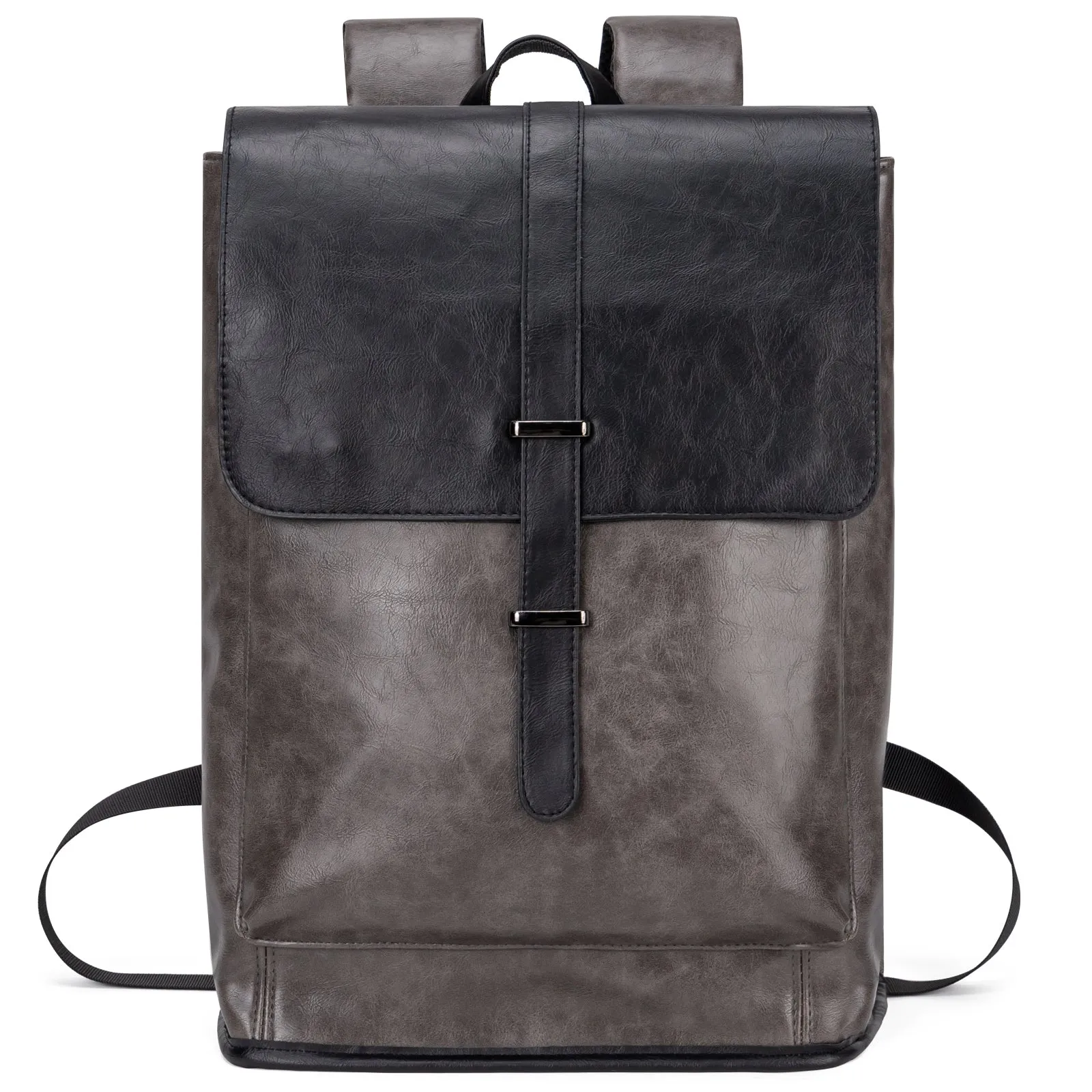 Vintage Faux Leather Laptop Backpack