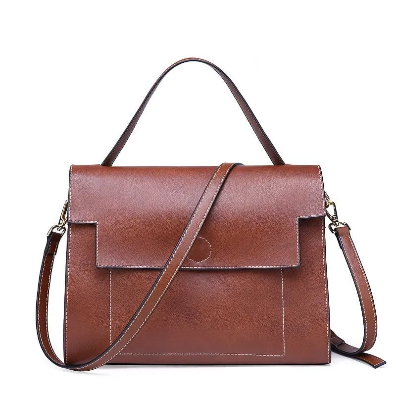 Vintage Genuine Leather Ladies Messenger Bag