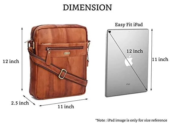 WILDHORN Leather Men's sling Bag I Messenger Bag I Zipper Crossbody Shoulder Satchel Bags for Work Business & Travel Dimension: L- 11 inch H- 12.5 inch W- 2.5 inch