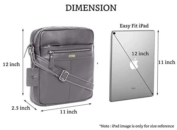 WILDHORN Leather Men's sling Bag I Messenger Bag I Zipper Crossbody Shoulder Satchel Bags for Work Business & Travel Dimension: L- 11 inch H- 12.5 inch W- 2.5 inch