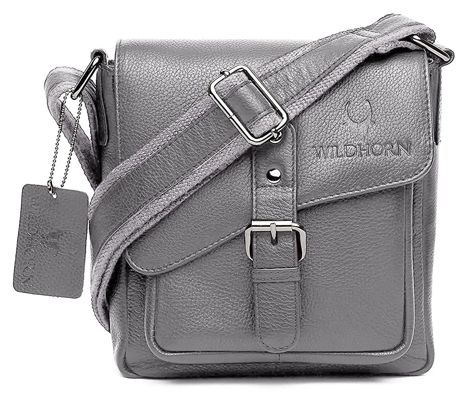 WILDHORN® Original Leather 9 inch Sling Bag for Men I Multipurpose Crossbody Bag I Travel Bag with Adjustable Strap I DIMENSION: L- 8 inch H- 9 inch W- 3 inch